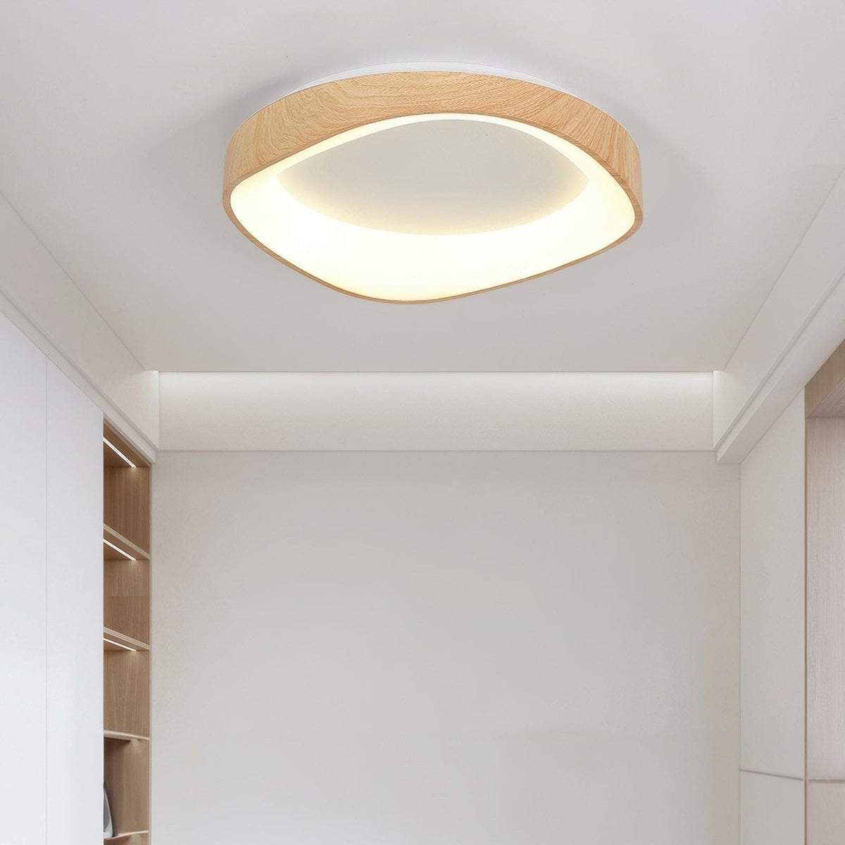 TimberGlow - Kunstnerisk Træloftlampe