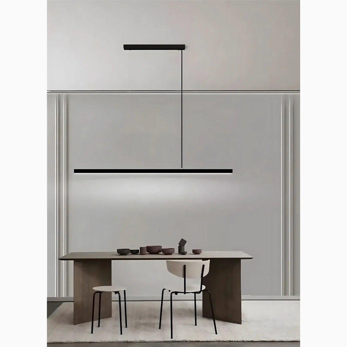 Minimalistisk Sort LED Hængelampe
