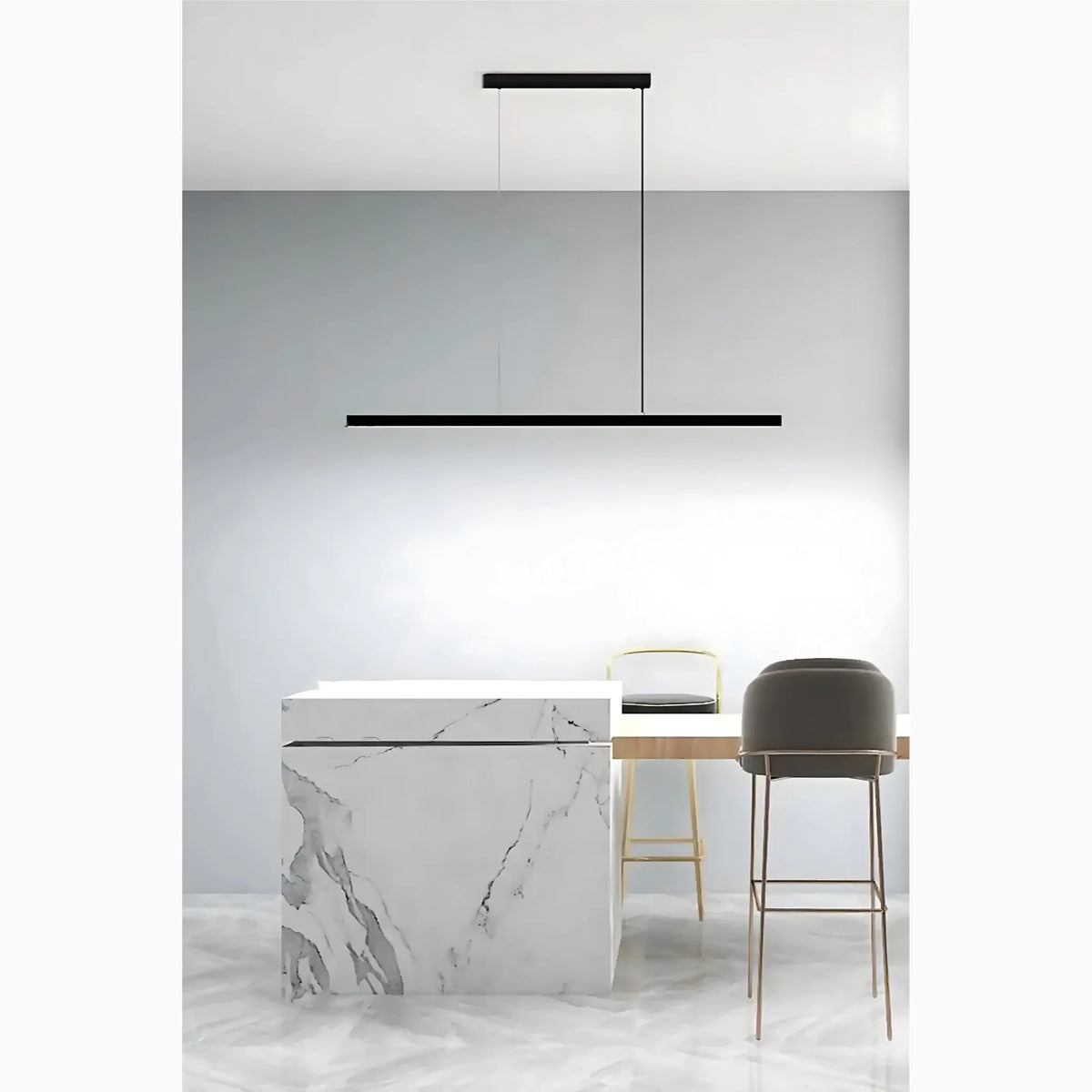 Minimalistisk Sort LED Hængelampe
