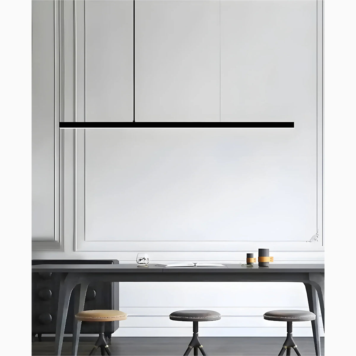 Minimalistisk Sort LED Hængelampe