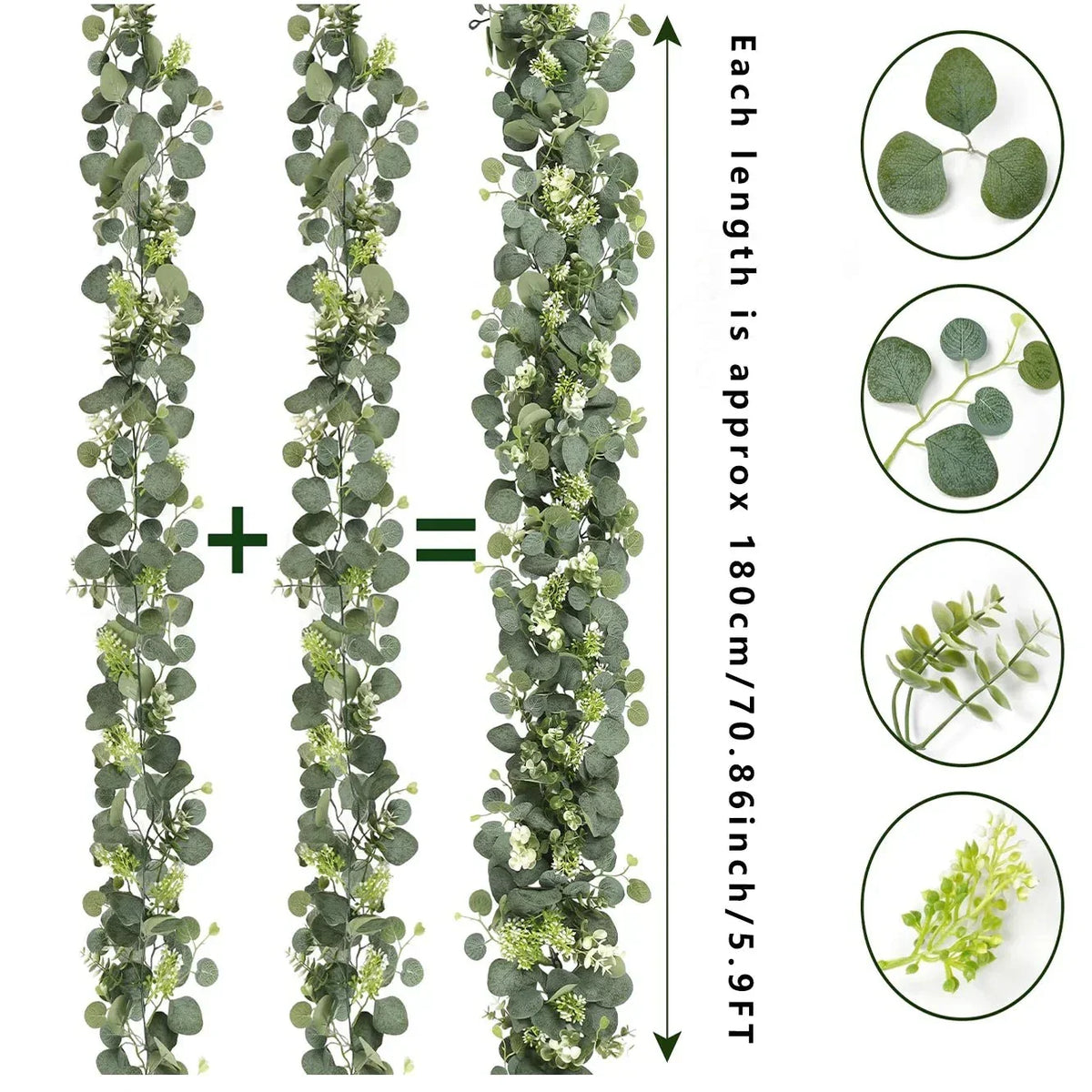 EucaGreen – Kunstig Eucalyptus Sæt (2 Stykker) | Naturlig Elegance