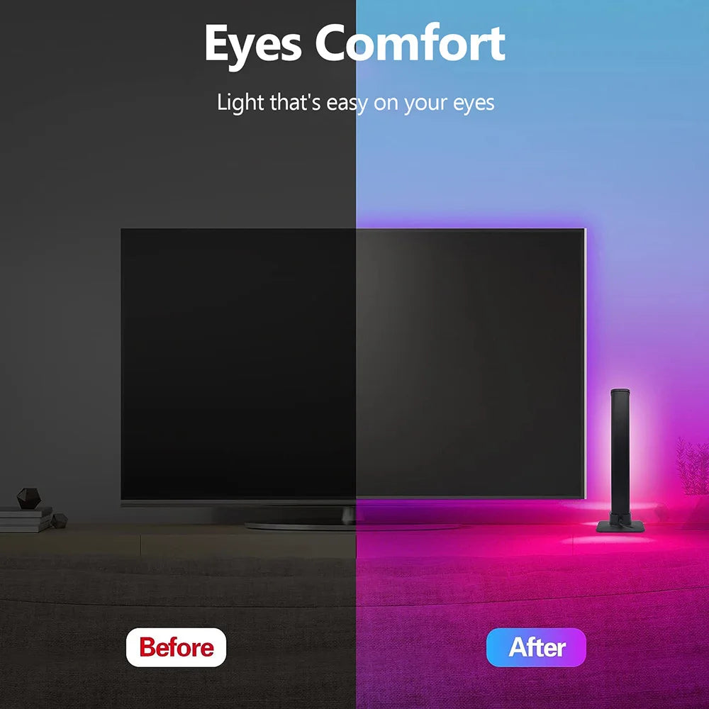 Smart RGB LED Lysbjælker – Bluetooth & Fjernbetjening | GlowSync