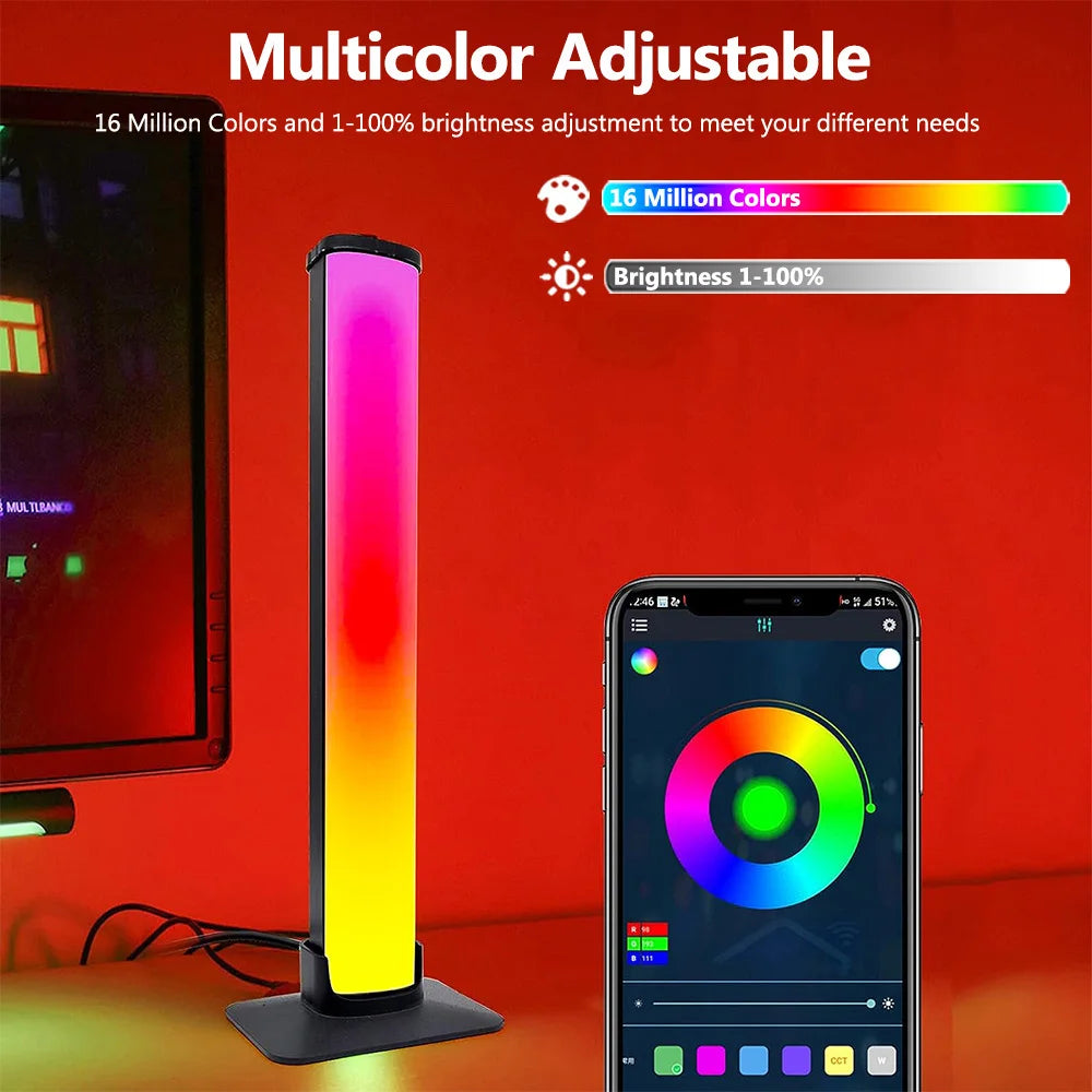 Smart RGB LED Lysbjælker – Bluetooth & Fjernbetjening | GlowSync