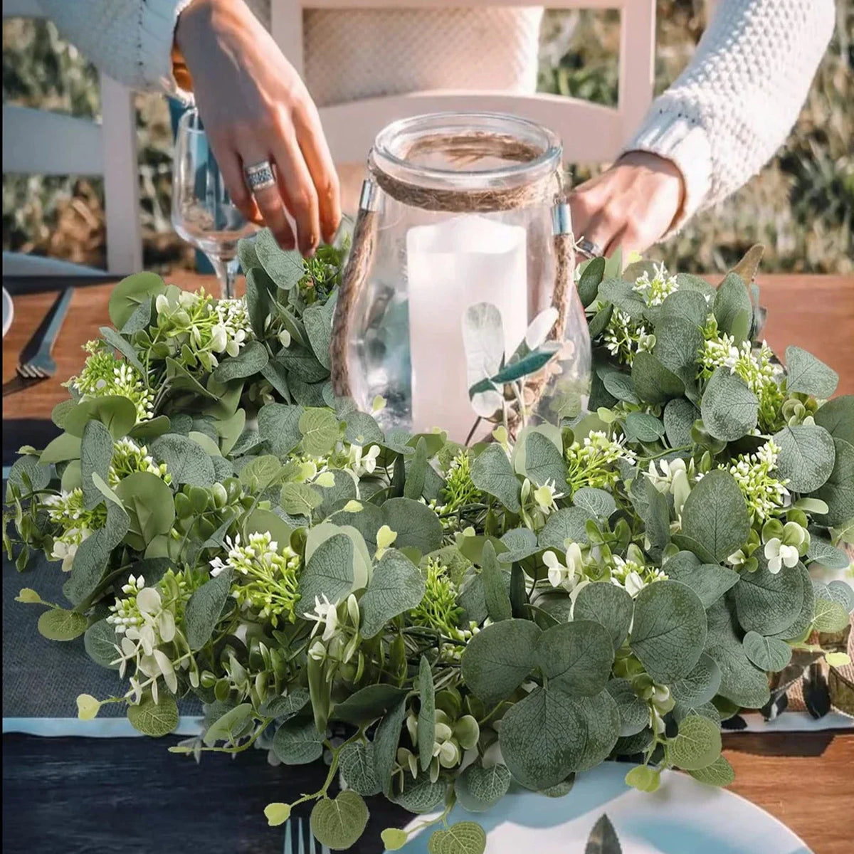 EucaGreen – Kunstig Eucalyptus Sæt (2 Stykker) | Naturlig Elegance