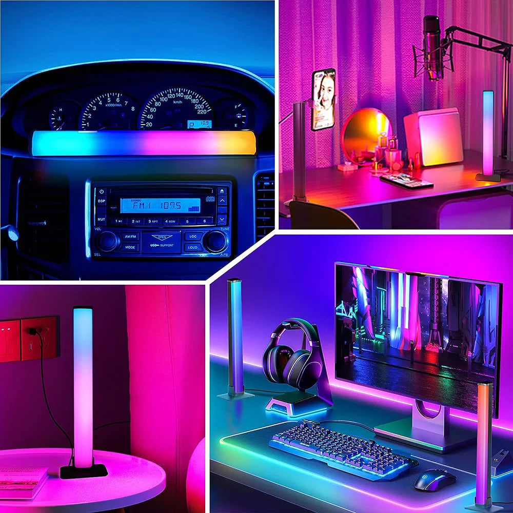 Smart RGB LED Lysbjælker – Bluetooth & Fjernbetjening | GlowSync
