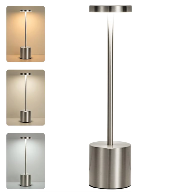 Trådløs Genopladelig USB LED Bordlampe med 3 Farveindstillinger | TouchGlow