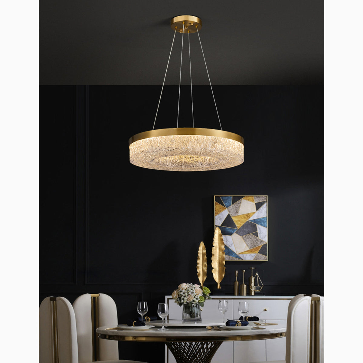 LuxeShine - Stilfuld Guld LED Hængelampe