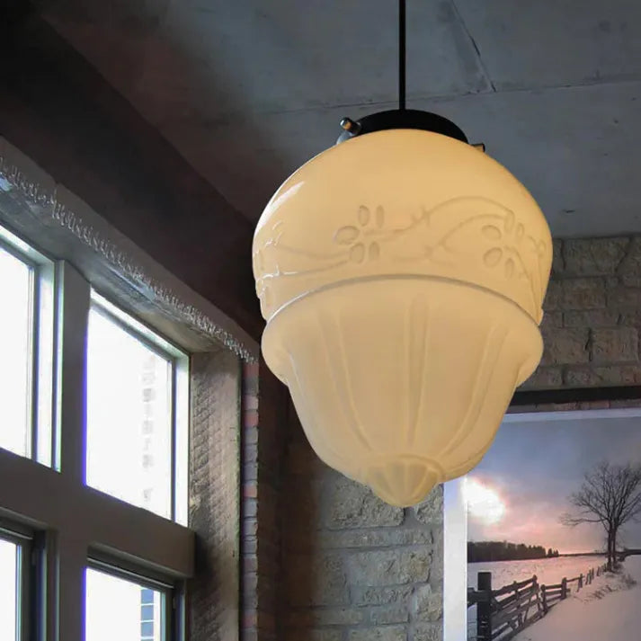 Geometrisk Mat Glas Loftlampe | GeoGlow