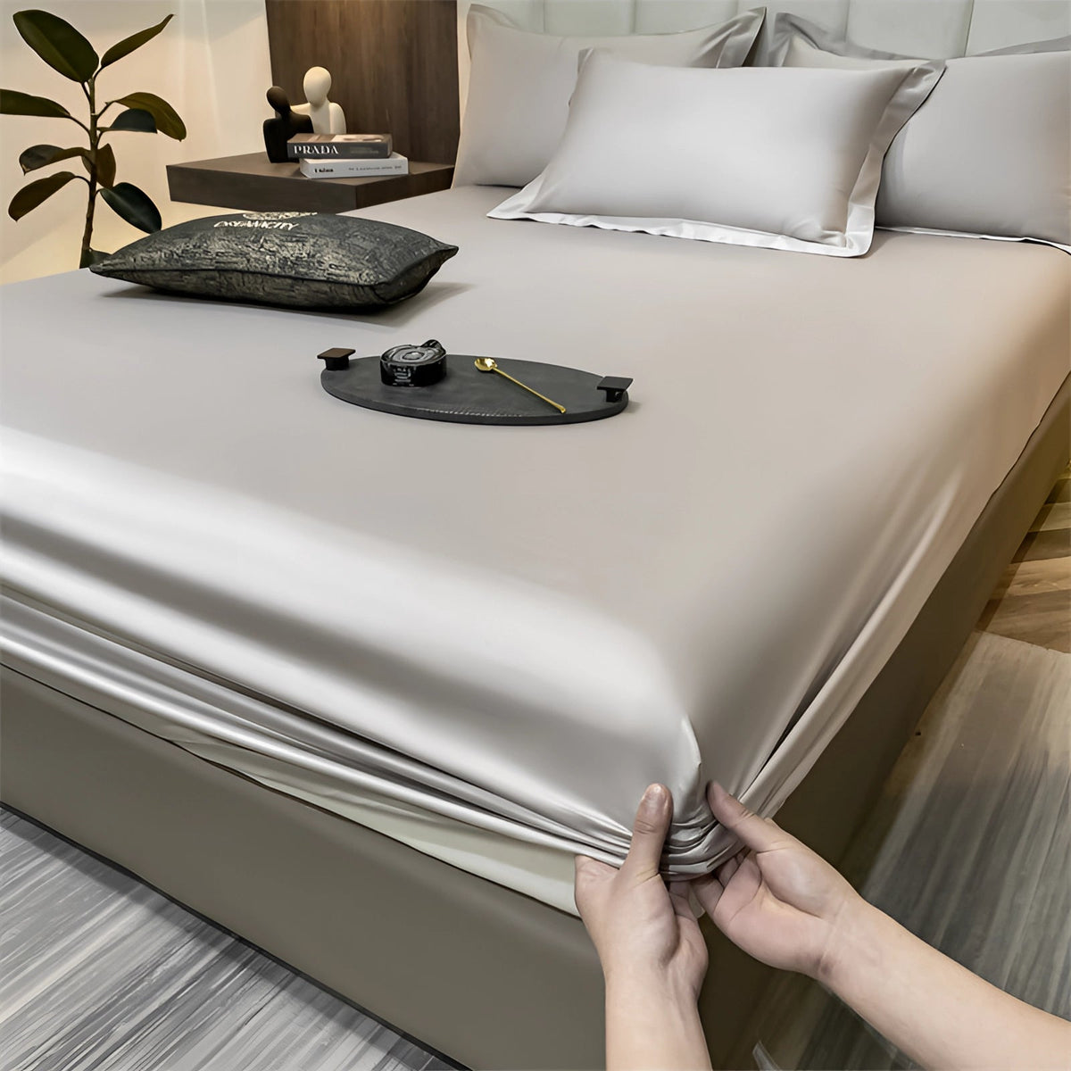 Luksuriøst Rødt Silke Satin Sengetøjssæt | SatinLuxe