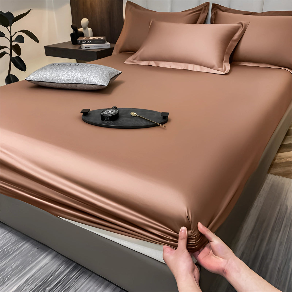 Luksuriøst Rødt Silke Satin Sengetøjssæt | SatinLuxe