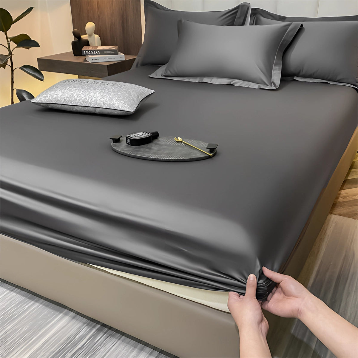 Luksuriøst Rødt Silke Satin Sengetøjssæt | SatinLuxe