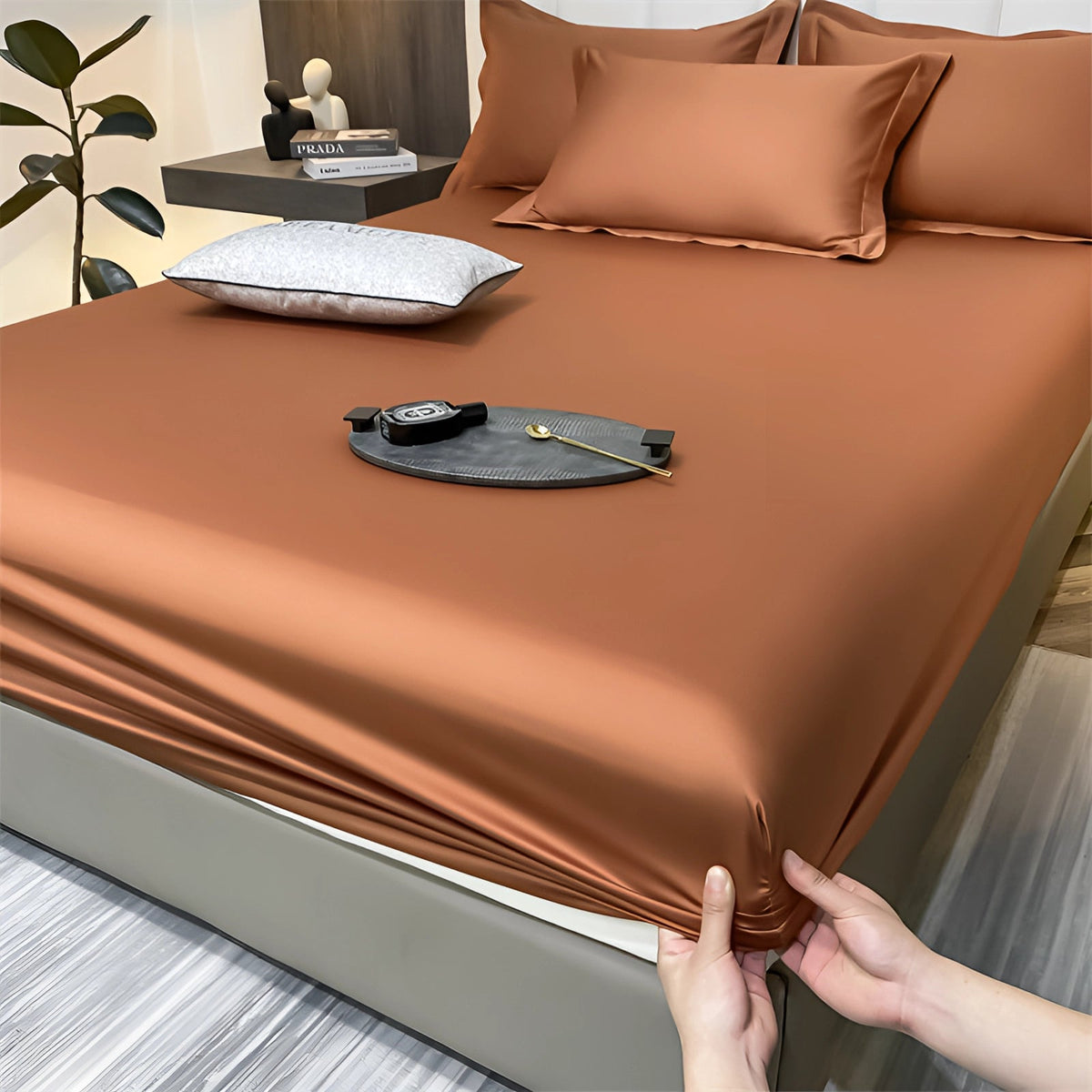 Luksuriøst Rødt Silke Satin Sengetøjssæt | SatinLuxe