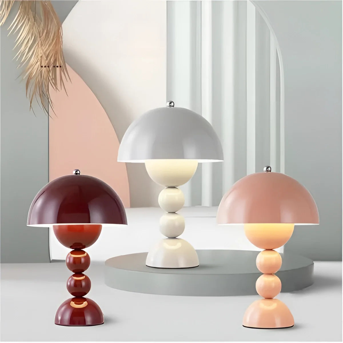 Vintage Mid-Century Svampeformet Bordlampe – Retro og Stilfuld | MushroomGlow