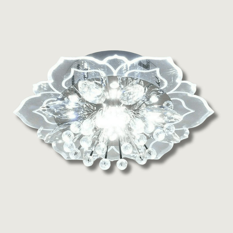 CrystalBloom - Elegant LED Loftslampe med Krystaller