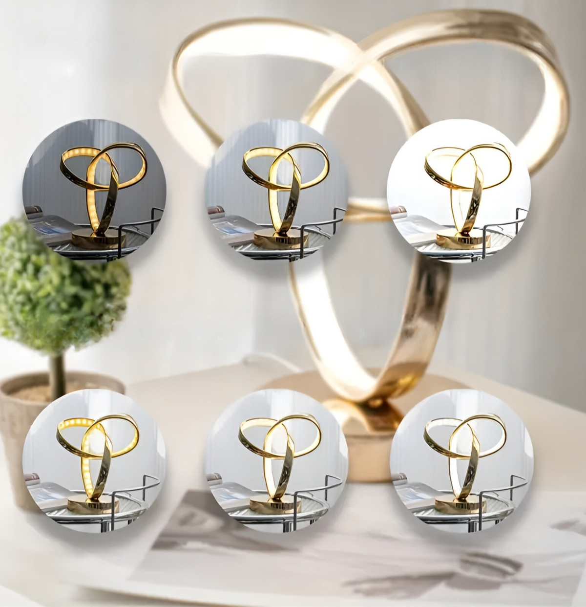 Elegant Guld Bordlampe | DecoGlow