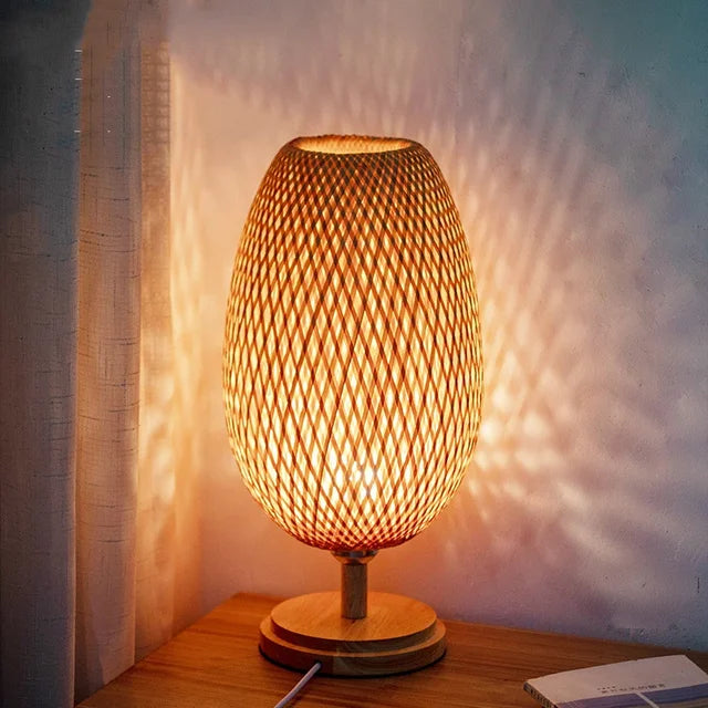 Vintage Bambus Bordlampe | BambooGlow