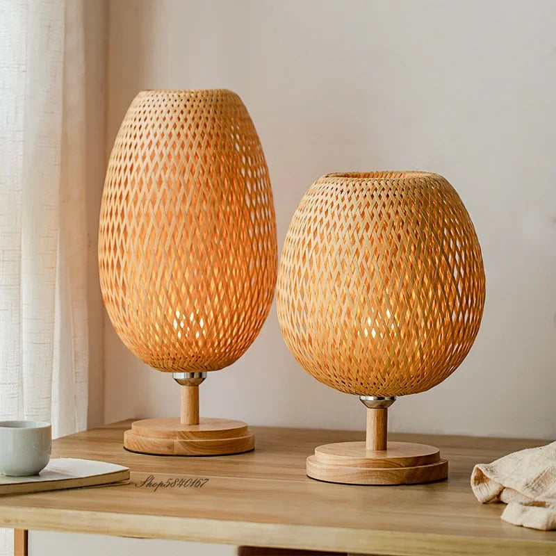 Vintage Bambus Bordlampe | BambooGlow