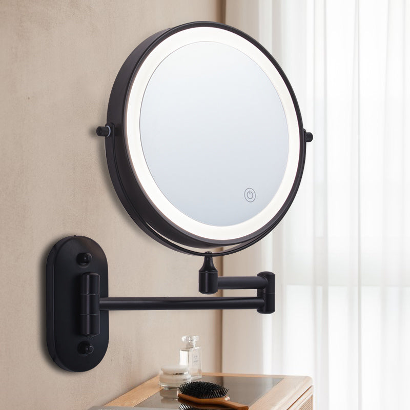 Dubbelzijdige Wandgemonteerde Make-up Spiegel met LED Verlichting | ReflectGlow