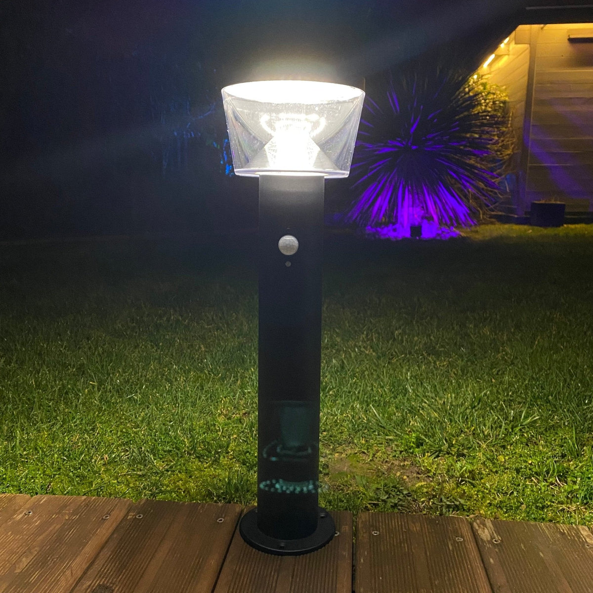 Solarlampe i Rustfrit Stål med Monokristallin Solcelle og Bevægelsesdetektor-5