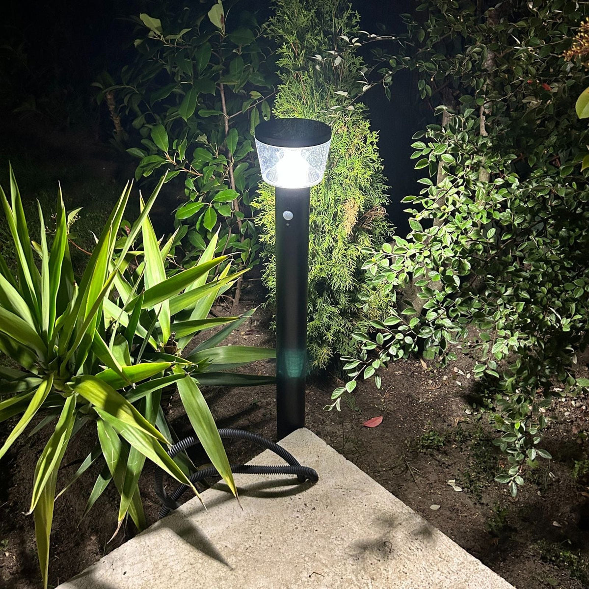 Solarlampe i Rustfrit Stål med Monokristallin Solcelle og Bevægelsesdetektor-4