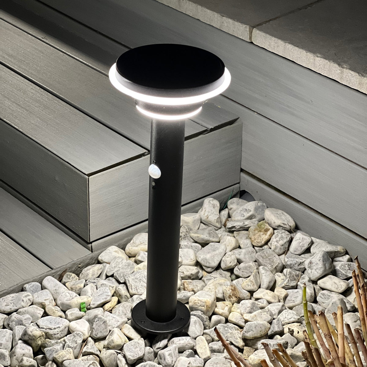 Solarlampe i Rustfrit Stål med UV-Forstærker og Bevægelsessensor-3