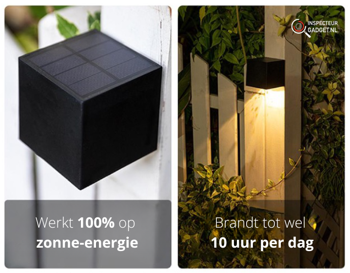 Trådløs LED Solenergi Kubus Væglampe til Havebelysning-2