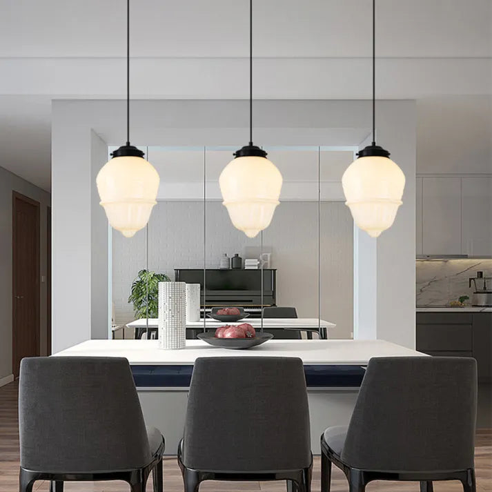 Geometrisk Mat Glas Loftlampe | GeoGlow