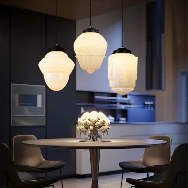 Geometrisk Mat Glas Loftlampe | GeoGlow