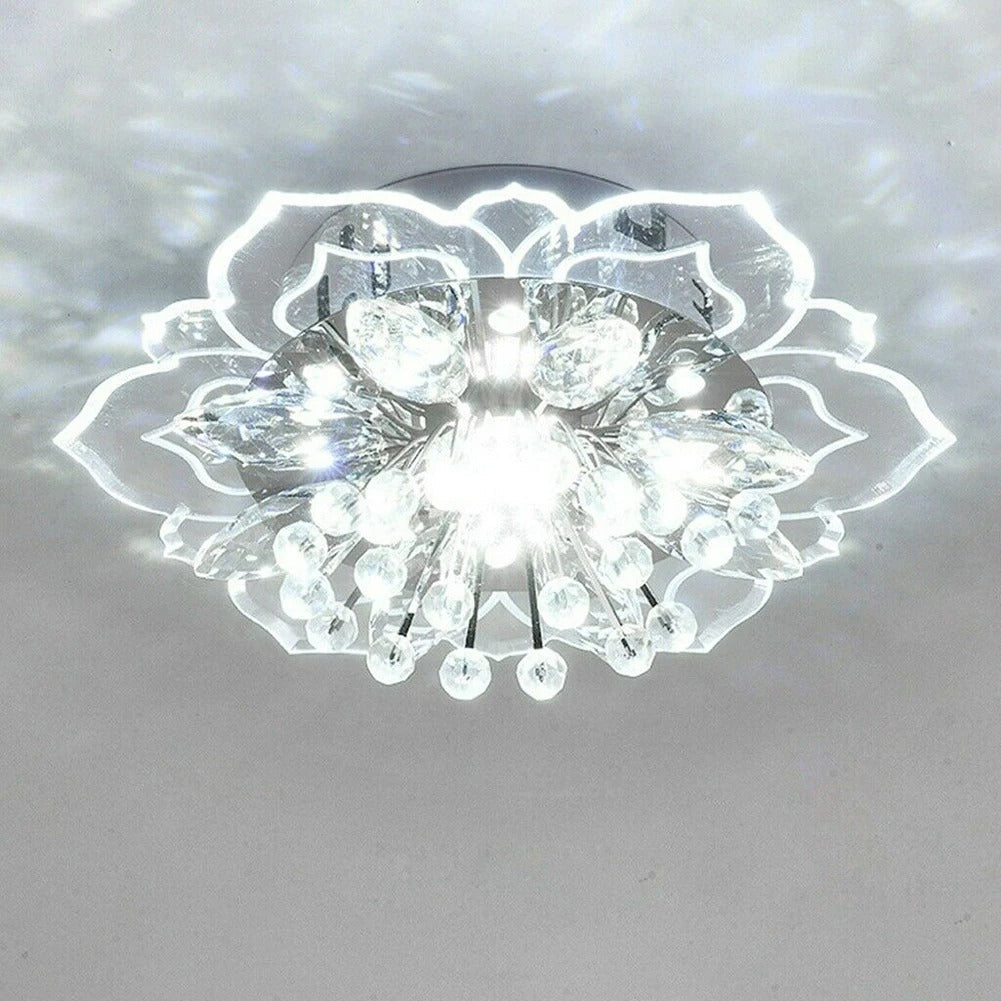 CrystalBloom - Elegant LED Loftslampe med Krystaller