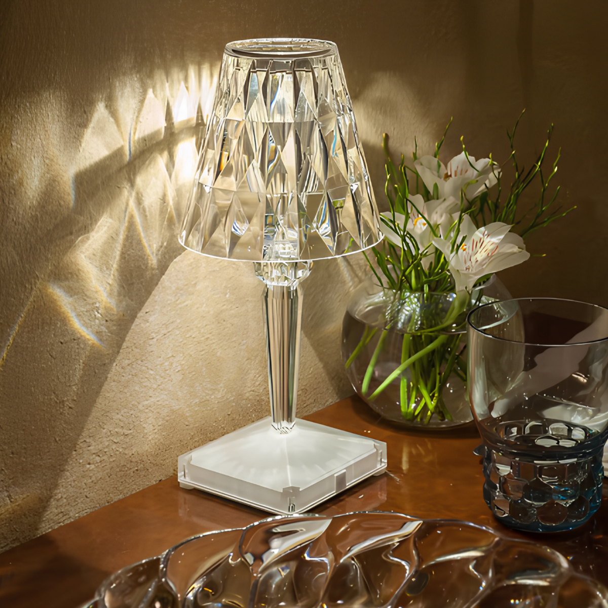Glitrende Krystal Bordlampe – Elegant og Moderne | CrystalLuxe